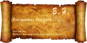 Bergmann Hajnal névjegykártya